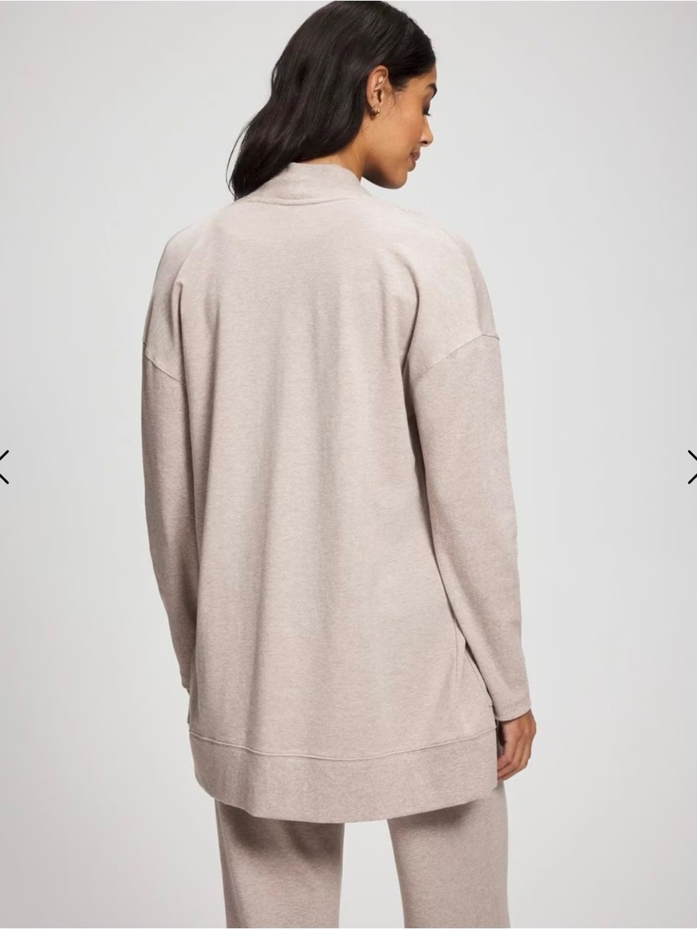 Free Fly Women’s Bamboo Fleece Open Front Cardigan Wrap Size M Heather Mink - Picture 2 of 10
